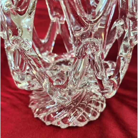 Murano Glass LATTICE WEB Art Glass Vase MCM Hand Blown Pulled Glass 13.5 X 6 IN - Picture 9 of 9